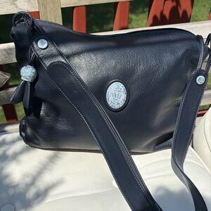 LLADRO Spain RARE Dark Blue Leather Porcelain Accents